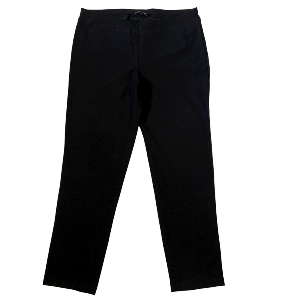 EILEEN FISHER Cropped Dress Pants Pull On Style Straight Leg Black Medium